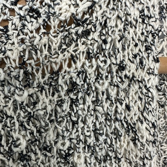 J. Jill Chunky Knit Cream Black Speckled Open Cardigan Sweater Longline Sz XL - Picture 8 of 9